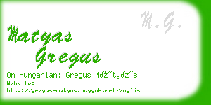 matyas gregus business card